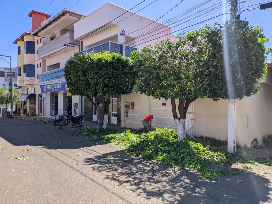Prefeitura de Urandi realiza poda de árvores na área urbana da cidade.